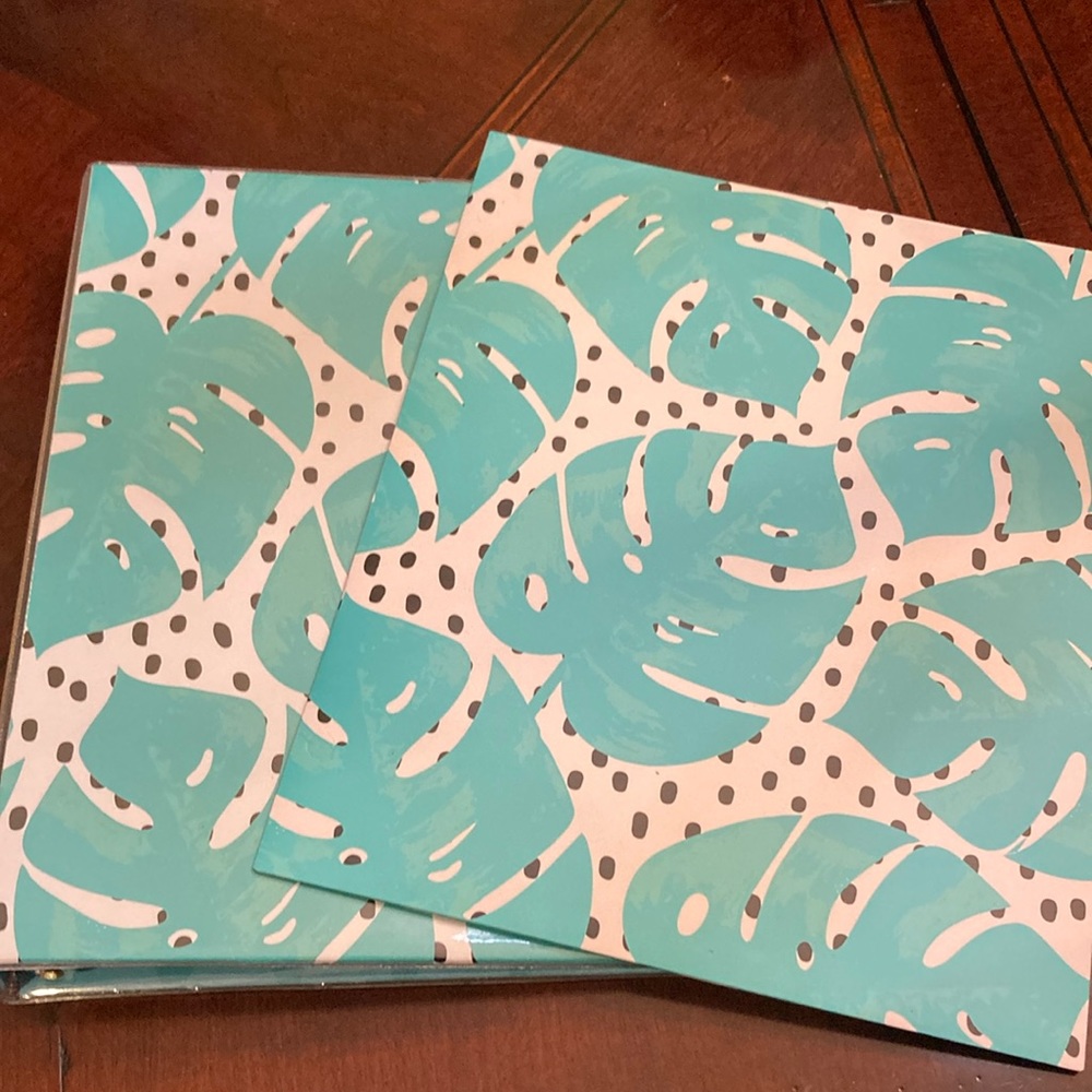 Studio C “The Good Vibes Collection” 1” binder and 2-pocket folder.